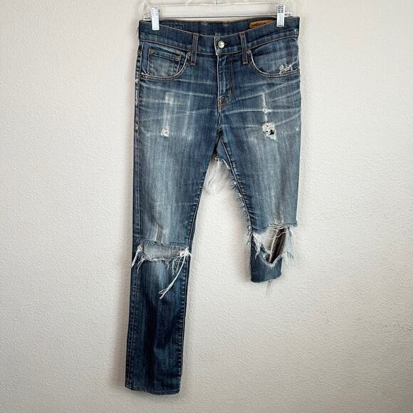 Sebastian McCall Trashed Jeans Women's 30 Straight Leg Shorts Mid Rise Unique - Picture 1 of 8